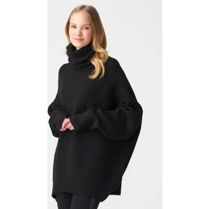 2268 Balıkçı Yaka Geniş Kazak Siyah