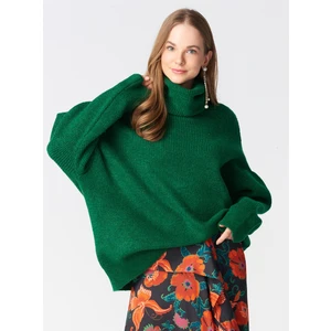 2268 Balıkçı Yaka Geniş Kazak Yeşil