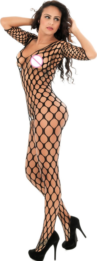 Kiska Fileli Kısa Kol Seksi Vücut Çorabı