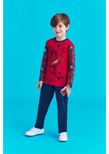 Lisanslı Erkek Çocuk Pijama Takımı Kırmızı
