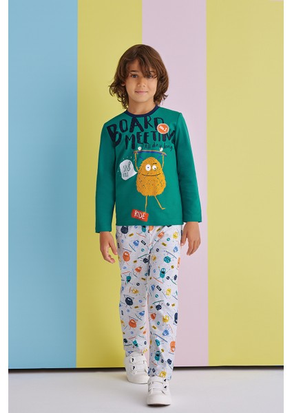 Board Meeting Erkek Çocuk Pijama Takımı Yeşil