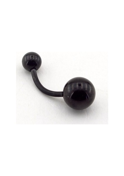 Top Uçlu Siyah Renkli Göbek Piercing P364
