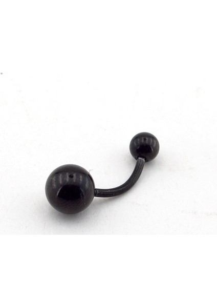 Top Uçlu Siyah Renkli Göbek Piercing P364