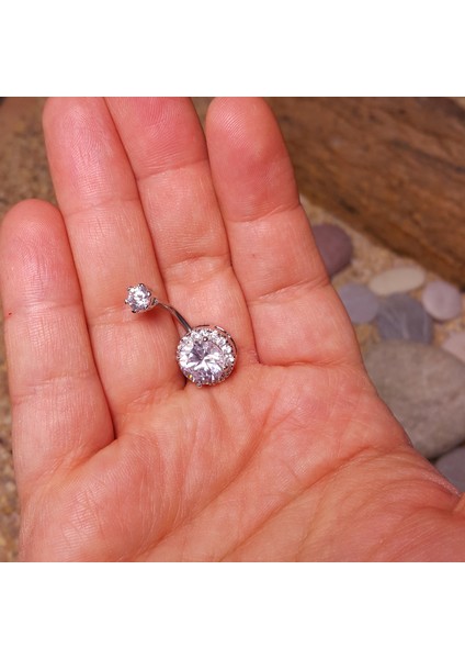 Çift Taşlı Komple Taşlı Göbek Piercing da61