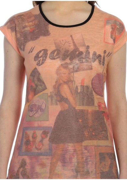 3012 - Somon Kadın Baskılı,Renkli Tshirt fırsatları