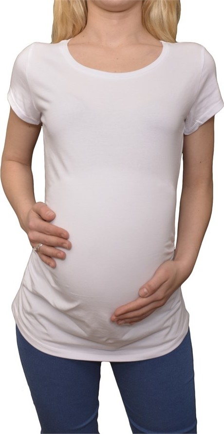 Luvmabelly Hamile Tişört Beyaz Renk Günlük Stil %95 Pamuk %5 Elastan Kumaş