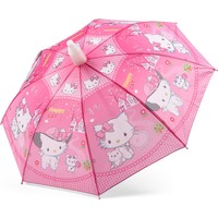 Almera Pvc Kılıflı Kız Çocuk Şemsiyesi - Happy Cat Pembe
