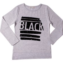 Toontoy Kız Çocuk Sweatshirt Black Flok Nakışlı - 6 Yaş - 116Cm Boy