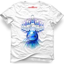 Tshirthane Bowling Strike Beyaz Erkek T-Shirt