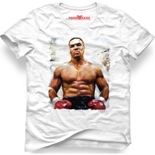 Tshirthane Boksor Mike Tyson Beyaz Erkek T-Shirt