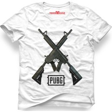 Tshirthane Pubg M416 Beyaz Erkek T-Shirt