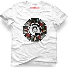 Tshirthane La Case De Papel Kolaj Beyaz Erkek T-Shirt