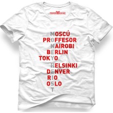 Tshirthane La Case De Papel Money Heist Beyaz Erkek T-Shirt