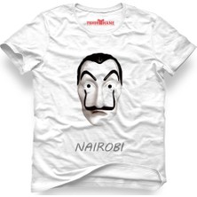 Tshirthane La Case De Papel Nairobi Beyaz Erkek T-Shirt
