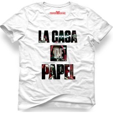 Tshirthane La Case De Papel Oslo Beyaz Erkek T-Shirt