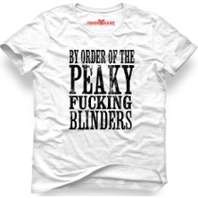 Tshirthane Peaky Blinders Tommy Shelby By Order Of The Peaky Beyaz Erkek T-Shirt