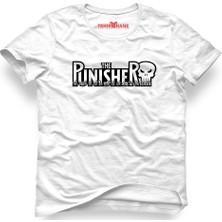 Tshirthane The Punisher Logo1 Beyaz Erkek T-Shirt
