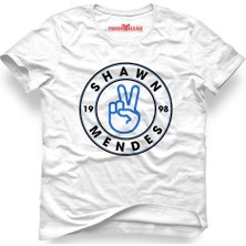 Tshirthane Shawn Mendes Peace 1998 Logo Beyaz Erkek T-Shirt