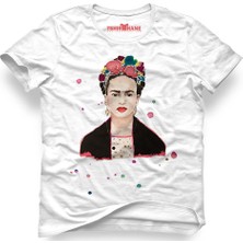 Tshirthane Frida Kahlo Unisex Kalıp Beyaz Erkek T-Shirt