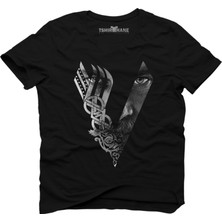 Tshirthane Vikings Ragnar Lothbrok Siyah Erkek T-Shirt