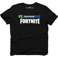Tshirthane Fortnine Victort Royale! #1 Siyah Erkek T-Shirt