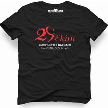 Tshirthane Atatürk Türkiye 95 Yaşında 29 Ekim Siyah Erkek T-Shirt