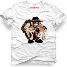 Tshirthane One Piece Monkey D. Luffy Manga Anime Beyaz Erkek T-Shirt
