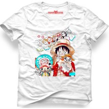 Tshirthane One Piece Monkey D. Luffy Manga Anime Lacivert Erkek T-Shirt
