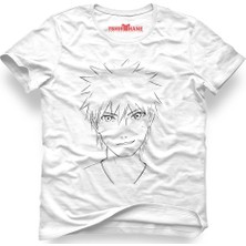 Tshirthane Naruto Kakashi Manga Anime Beyaz Erkek T-Shirt