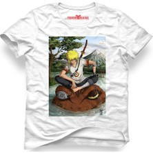 Tshirthane Naruto Kakashi Manga Anime Beyaz Erkek T-Shirt