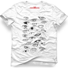 Tshirthane Naruto Kakashi Manga Anime Beyaz Erkek T-Shirt