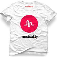 Tshirthane Musically Tik Tok Logo Beyaz Erkek T-Shirt