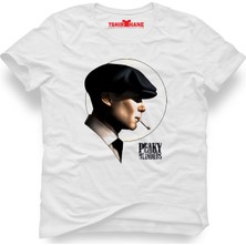 Tshirthane Peaky Blinders Tommy Shelby Beyaz Erkek T-Shirt