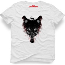 Tshirthane Wolf Kurt Beyaz Erkek T-Shirt