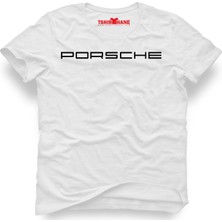 Tshirthane Porsche Logo Beyaz Erkek T-Shirt