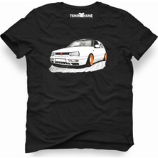 Tshirthane Vw Volkswagen Golf Mk2 Siyah Erkek T-Shirt