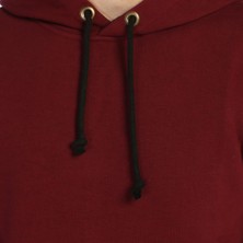 Bant Giyim Bordo Kışlık Kalın Kapüşonlu Erkek Sweatshirt Hoodie