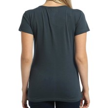 Bant Giyim Açık Bisiklet Yaka Füme Kadın T-Shirt