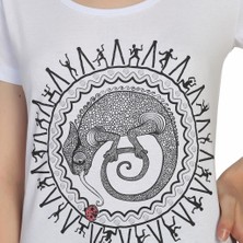 Bant Giyim Avcının Sevdası Bukalemun Beyaz Kadın T-Shirt