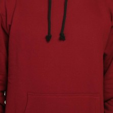 Bant Giyim Bordo Kapüşonlu Erkek Sweatshirt Hoodie