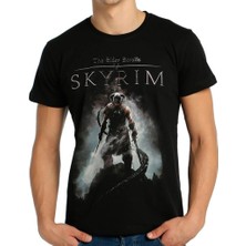 Bant Giyim Elder Scrolls Skyrim Siyah Erkek T-Shirt