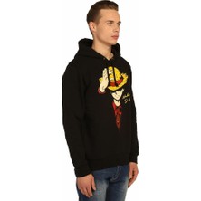 Bant Giyim One Piece Siyah Kapüşonlu Erkek Sweatshirt Hoodie