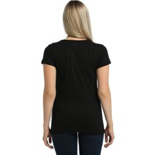 Bant Giyim White Rabbit Siyah Kadın T-Shirt