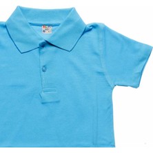 Alm Turkuaz Kısa Kol 6-16 Yaş Çocuk Okul Lakos Tişört/T-Shirt - 80238-011