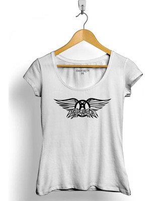 Kendim Seçtim Aerosmith Steven Tyler Black On Black Wings Kadın Tişört