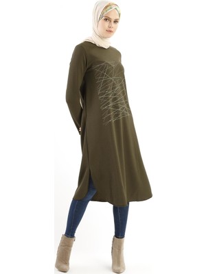 Sitare Baskılı Triko Tunik 17K3038