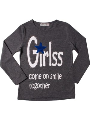 Toontoy Kız Çocuk Sweatshirt Girls Taşlı Pullu Nakışlı - 6 Yaş - 116Cm Boy