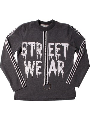 Toontoy Kız Çocuk Sweatshirt Street Wear Baskılı - 8 Yaş - 128Cm Boy