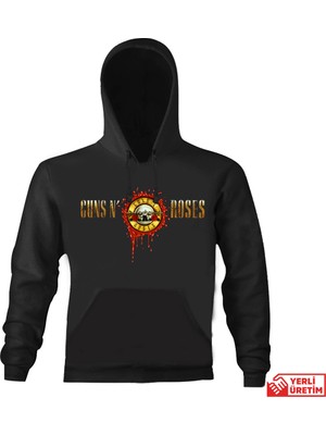 Art T-Shirt Guns N Roses Bleeding Kapşonlu Sweatshirt