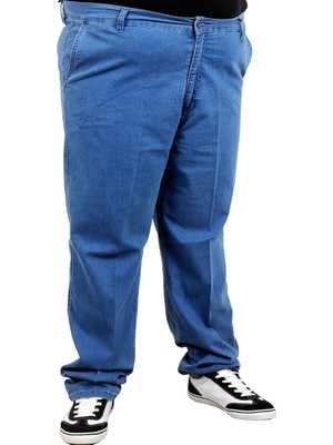 ModeXL Pantolon Kot Yan Cepli 1880 Mavi